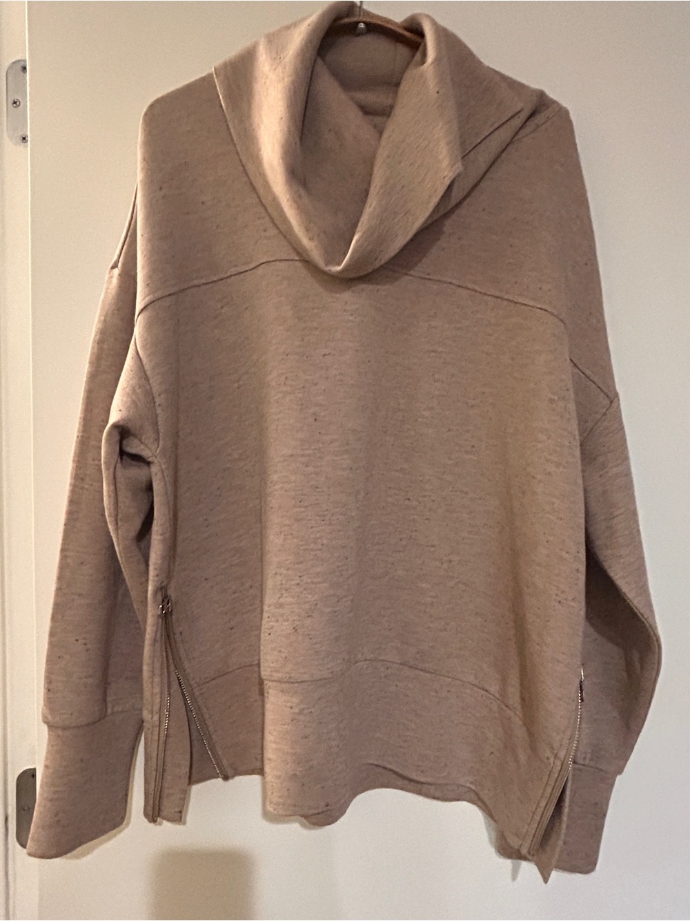 Barley Cozy Funnel Neck Sweater sweatshirt- rosy Beige